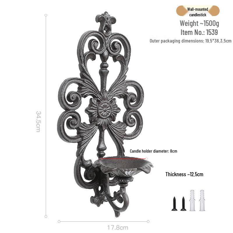 European Retro Geometric Wall-Mounted Candle Holder for Hotel and Restaurant Décor