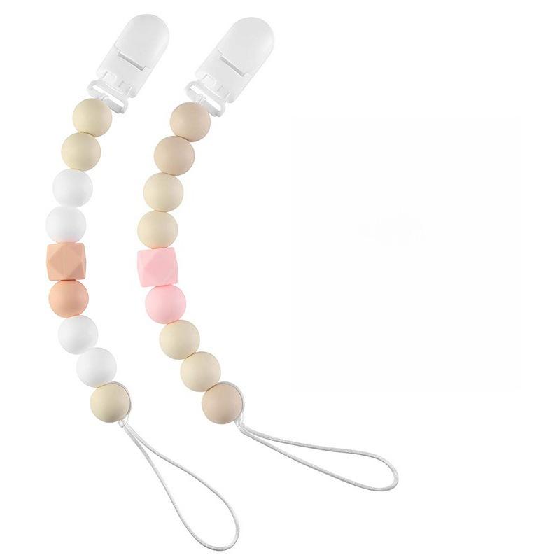 2pcs Colorful Silicone Beaded DIY Craft Kit: Key Bag Chain, Necklace Lanyard Jewelry Making Accessories for Christmas Gift