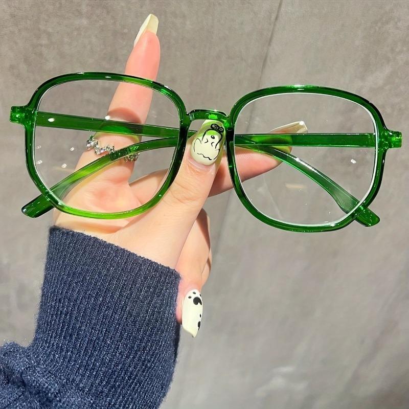 1 piece of women's jelly colored fashionable flat frame new retro simple irregular glasses suitable for daily outings