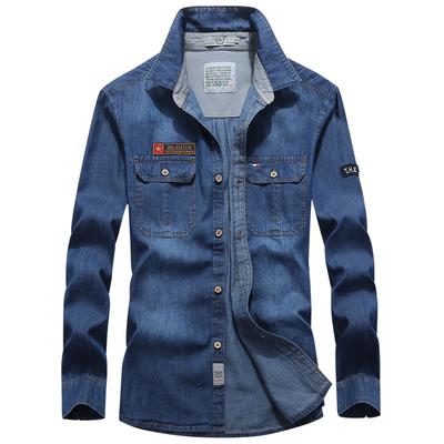 Denim Long-sleeved Shirt Men's Casual Large-size Top Autumn New Men's Shirt