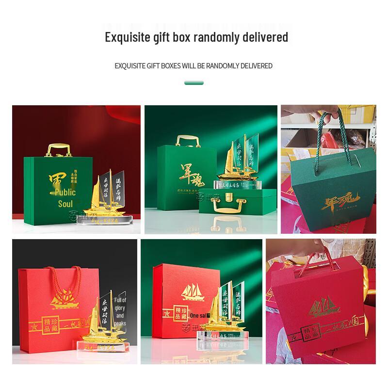 Xunsen Crystal Sailboat Retirement Keepsake