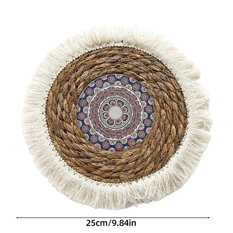 Hangings Weave Plate Wall Decorations Straw Rattan Round Basket Decorations