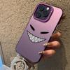 Smiling Devil Print Electroplate Silver IMD Phone Case For iPhone 16 15 14 13 12 11 Pro Max 7 8 Plus X 16E Shockproof Hard Cover