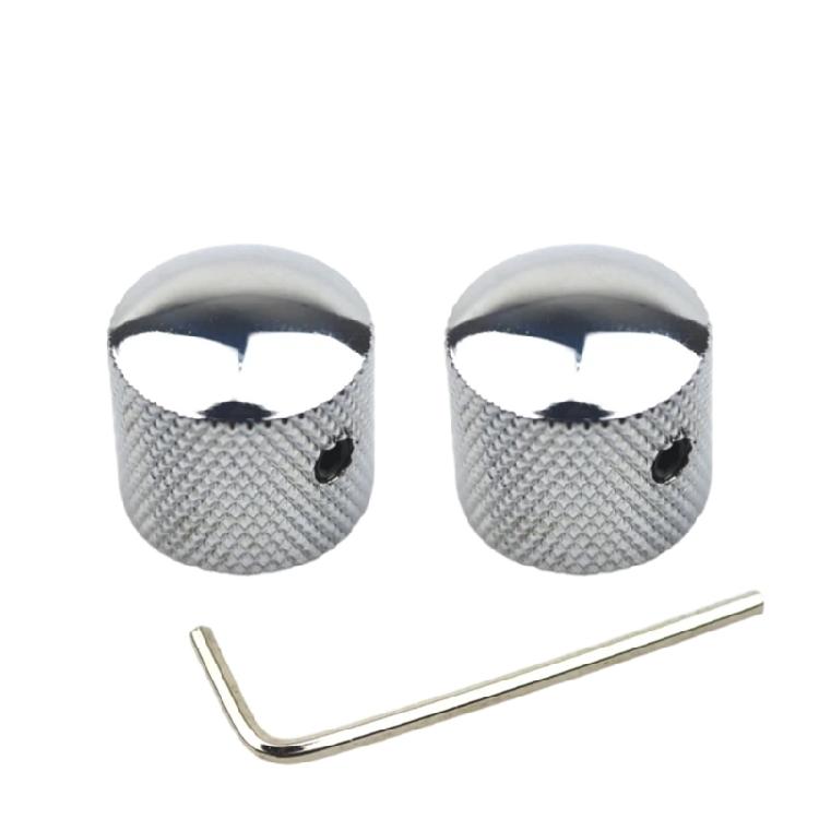 2 ks kovové knoflíky pro ovládání tónu a hlasitosti kytary, náhradní potenciometr, ovládací knoflíky pro elektrickou kytaru, basovou kytaru, kopulovité knoflíky s otvorem