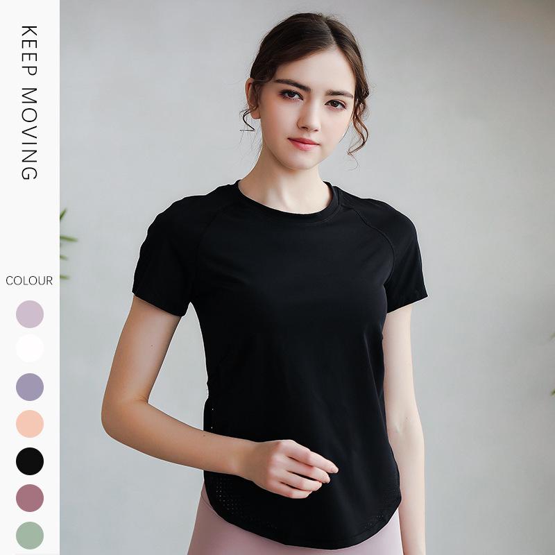 Women's Quick-Dry Short Sleeve Yoga Top - Loose Fit, Nylon, Summer Sportswear