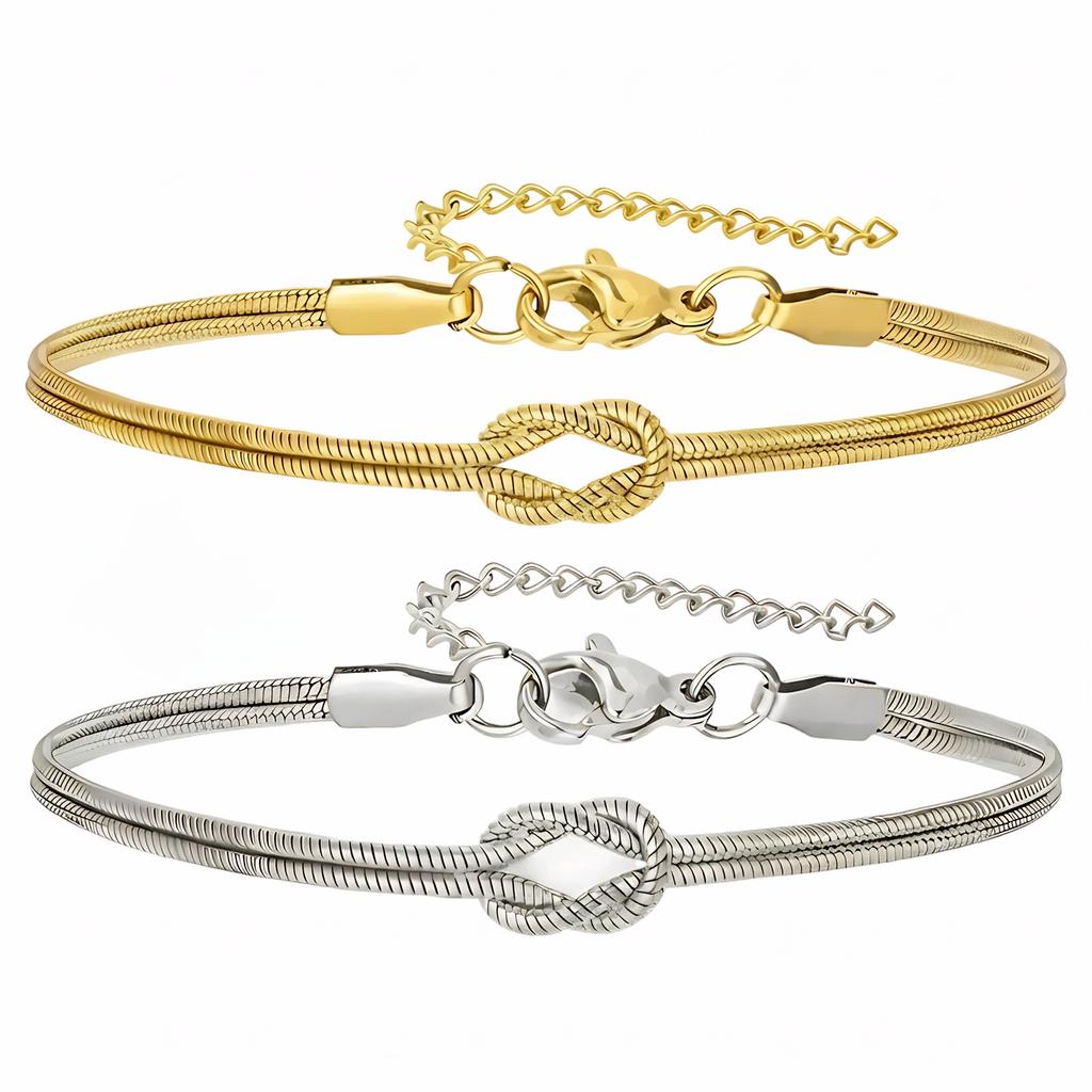 Vacuum Knot Snake Bone Bracelet Double Layer Fashion Accessories Stylish Braided Rope Wrist Jewelry