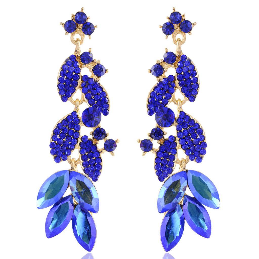 Exquisite Leaf-shaped Fashion Earrings  Forest-style Sweettrendy Earrings  Super Sparkling Elegant Earrings