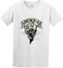 Men's Fashion T Shirts Lucky 13 Black Evil Skull Cool and Breathable White