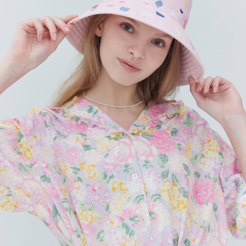 

MUDIDI Двусторонняя панама с рисунком 001 Розовая Pink_FREE