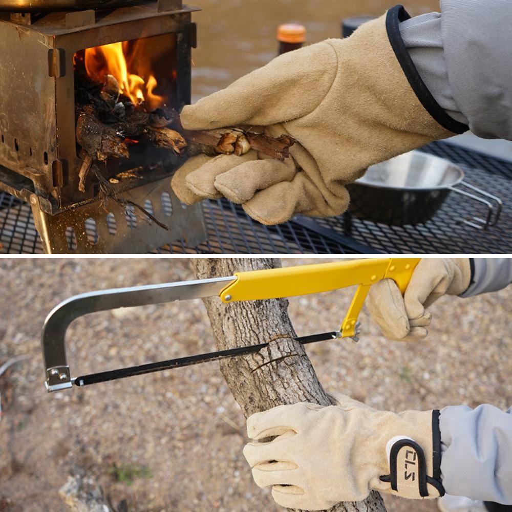 1 Pair Wear Proof BBQ Gloves Thick Work Gloves Sturdy Outdoor Heat Proof Gloves For BBQ Grilling