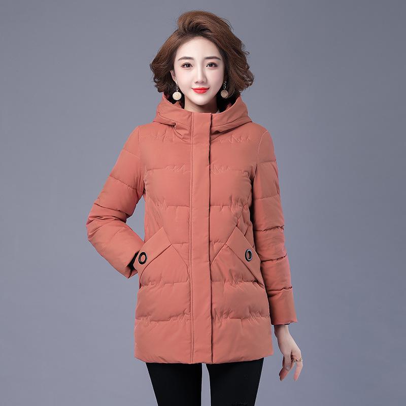 2026 New Korean Version Down Cotton Coat Women's Mid-length Loose Thickened Mother's Wear Large Size Cotton-padded Jacket Winter Coat