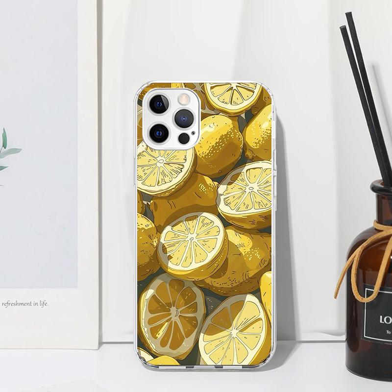 

Summer Fruits Lemon Phone Case For Iphone 17 Air 16 15 Plus 16E 14 Pro Max 13 Mini 12 11 7 8 SE Fundas Soft Back Cover 17 Air 16 iPhone 15 Plus