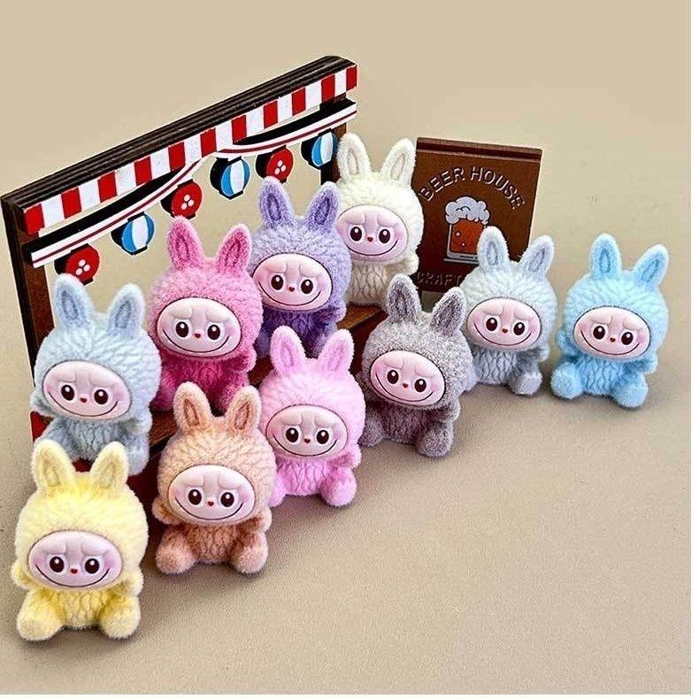 Plush Sitting Posture, Canvas, Desktop Accessories, Figurines, Car Console Decorations, Labubu Plush Toys