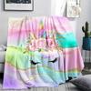 1Pc Colorful Uni-horse Print Flannel Blanket, High Quality Comfortable for All Seasons, Home Decor, Warmth and Comfort, Perfect for Gifts