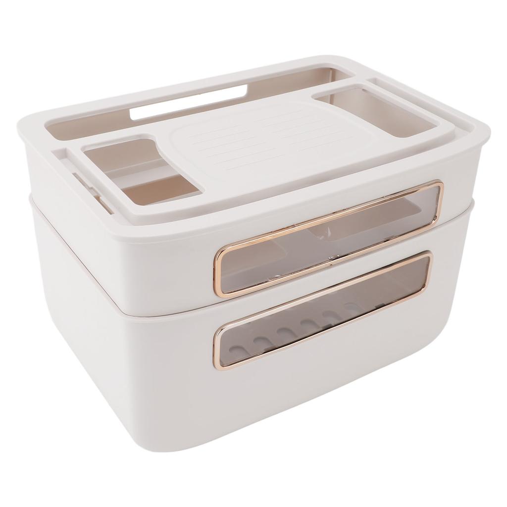 Router Storage Box 2 Layer Dust Proof Multifunctional with Lid Cable Management Router Box for