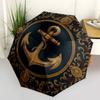 Nautical Anchor Decorative Plate - Maritime Theme WallArtUmbrella, Portable 3-Fold Compact Umbrella for Men & Women Gift