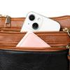 Vertikale Umhänge-Crossbody-Tasche mit mehreren Fächern und breitem Riemen