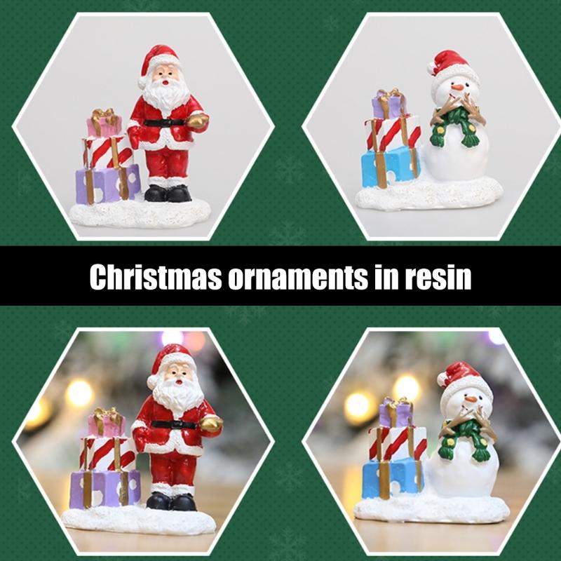 Colorful Snowman Figurine Resin Decoration for Holiday Decors Christmas Snowman Display for Mantles Window Sill