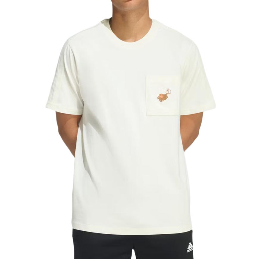 Men's Adidas T Shirts Men's Jade White Crew Neck Moderate