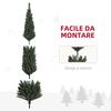Slim Christmas Tree 225 cm Tall Space-Saving with 538 Branches with Steel Base for Indoor Use, Green