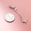 Exquisite S925 Sterling Silver Zirconia Butterfly Tassel Pendant DIY Bracelet Necklace Permanent Jewelry Findings Components