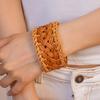 Handmade Rattan Woven Bracelet Bird Nest Shape Bohemian Braided Bracelet  Vacation