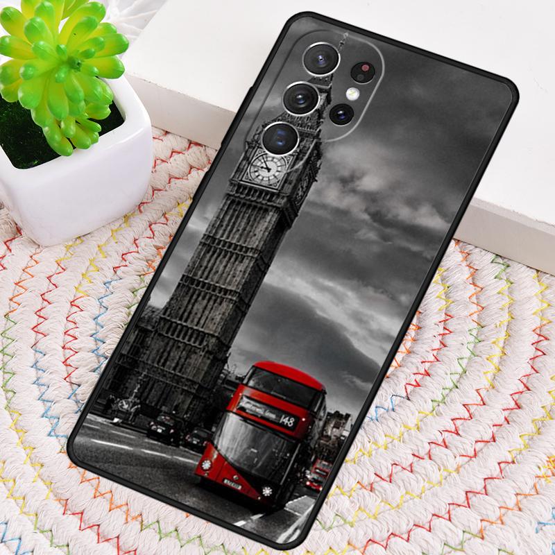 London Red Bus Big Ben soft Silicone Phone Case For Samsung Galaxy note 10 pro S26 S25 S24 S23 S22 S21 Plus S25Ultra Capa Cover
