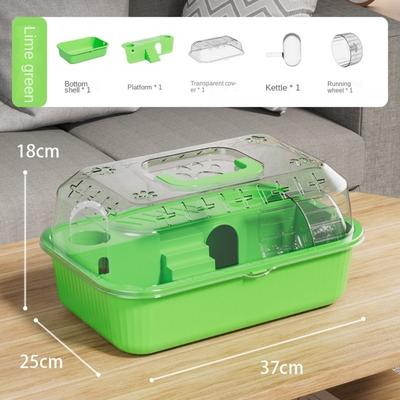 Portable Openable Top Hamster Cage Ventilation with Handle Hamster Habitat House Transparent Small Animals Cages for Bunny Mice