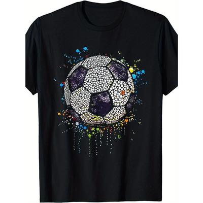 Men's Soccer T-Shirt - Soft, 100% Cotton, Round-Neck Casual Short-Sleeve T-Shirt,Breathable And Suitable For All Seasons