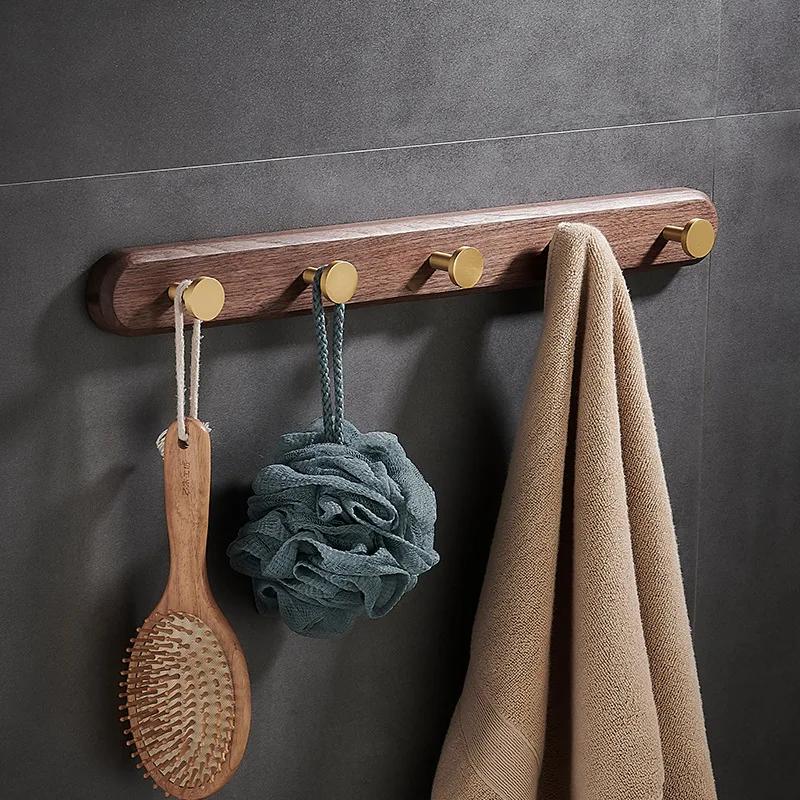 Wall Mounted Coat Hook Wood Clothes Hanger Decorative Key Holder Hat Scarf Handbag Storage Hanger Bathroom Rack