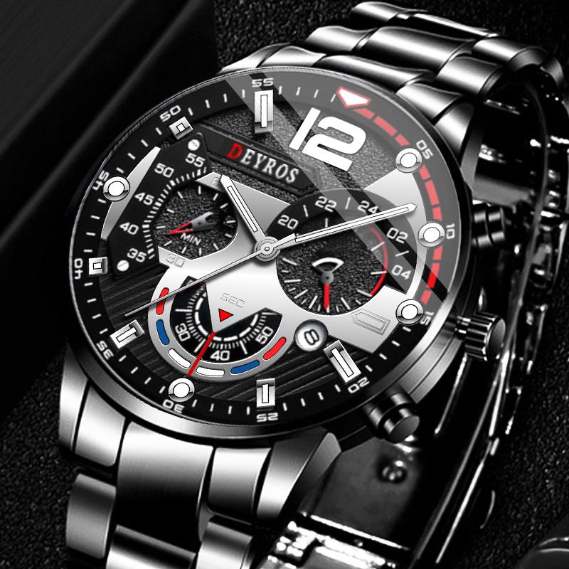Stylish Men's Quartz Watch - Stainless Steel Calendar Watch with Classic Casual Design, Ideal for Daily Wear, Business, and Formal Occasions