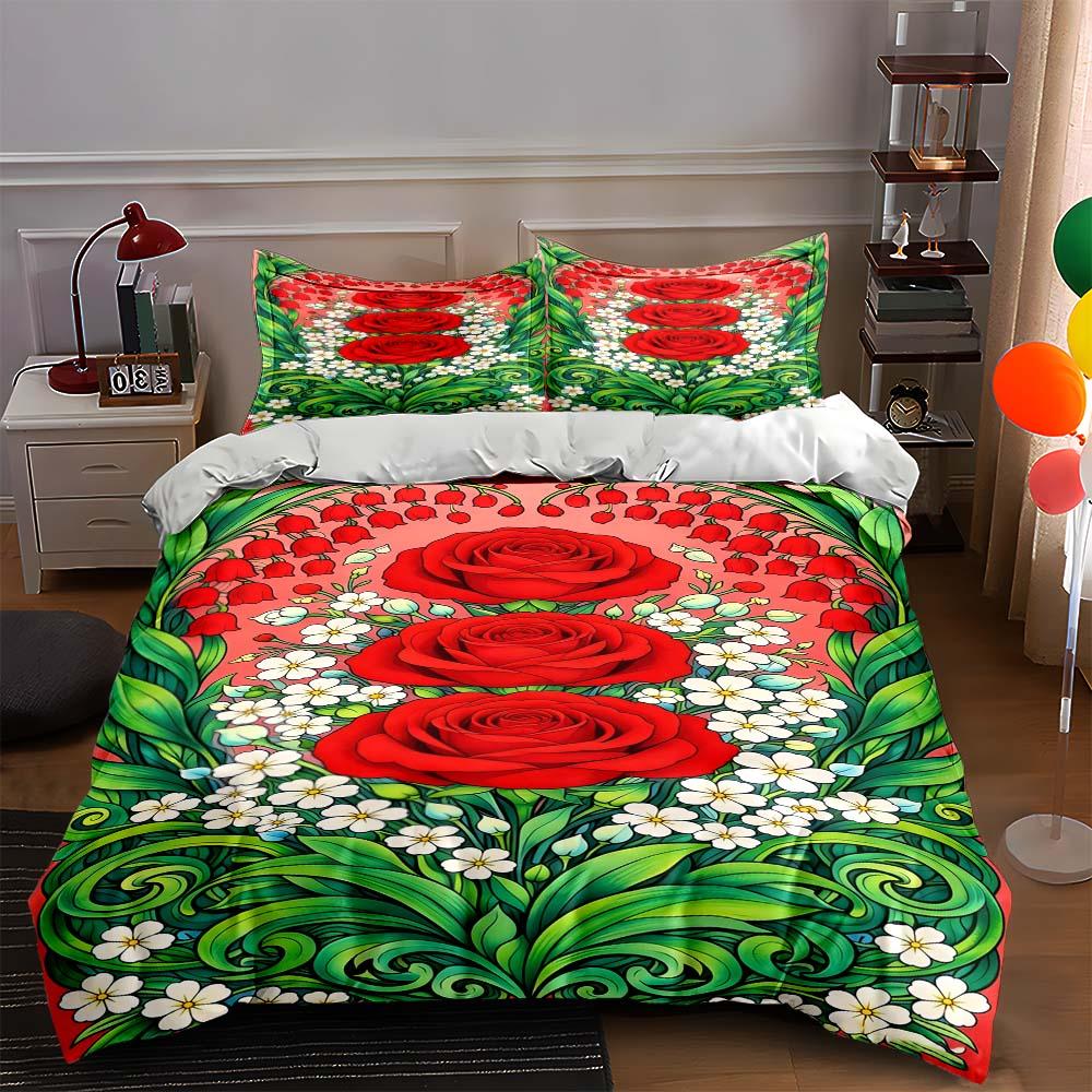 

Floral, vibrant, decorative. Bedding Duvet cover sets Duvet covers Pillowcases gifts (1 * Duvet Cover 2 * Pillowcases, without duvet insert) 135x200cm