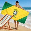 Brasilien Nationalmannschaft Print Strandtuch, Großes Weiches Schnelltrocknendes Handtuch für Strand Camping Schwimmen