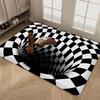 3D Vortex Illusion Fußmatte Waschbar Rutschfest Wohnzimmer Sofa Stühle Bereichsmatte Küche Fußmatte Bereichsteppich