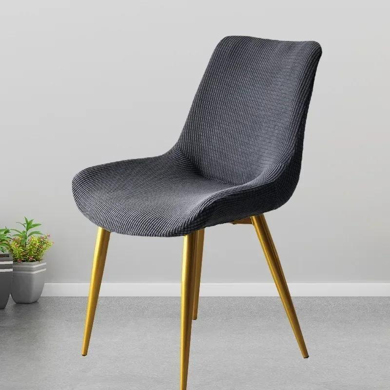 

1PC Curved Back Elastic Chair Cover Nordic Dining Modern Backrest Special-Shaped Chair Covers Simple Backrest Stool Cover темно-серого