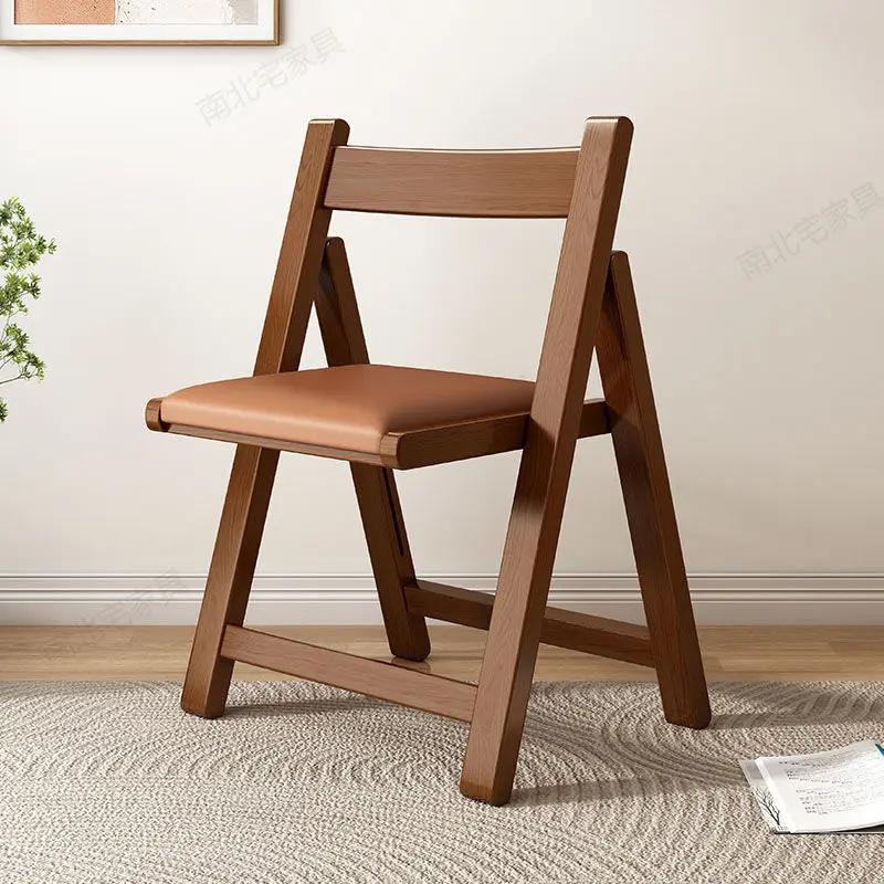 Solid Wood Folding Chair - Simple Foldable Dining Chair with Backrest, Portable for Kitchen, Outdoor & Small Spaces, furniture