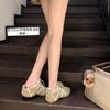 [Warm Day Winter Sun] Miyou 3.5cm inner height increase~ retro hair beard edge casual hair hair shoes board shoes women's German training shoes