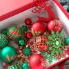 16/45PCS Fashion Plastic Christmas Ball Set 3-6cm Electroplated Christmas Tree Balls Snowflakes Reindeer Xmas Baubles Party