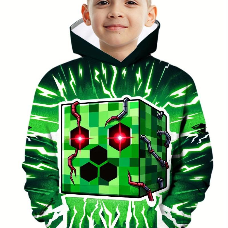 Kinderkleidung Jungen Hoodies Mädchen Kleidung Langarm Bausteindruck Lässig Kinder Sommer Herbst Kleidung Oberteil Kinderbekleidung