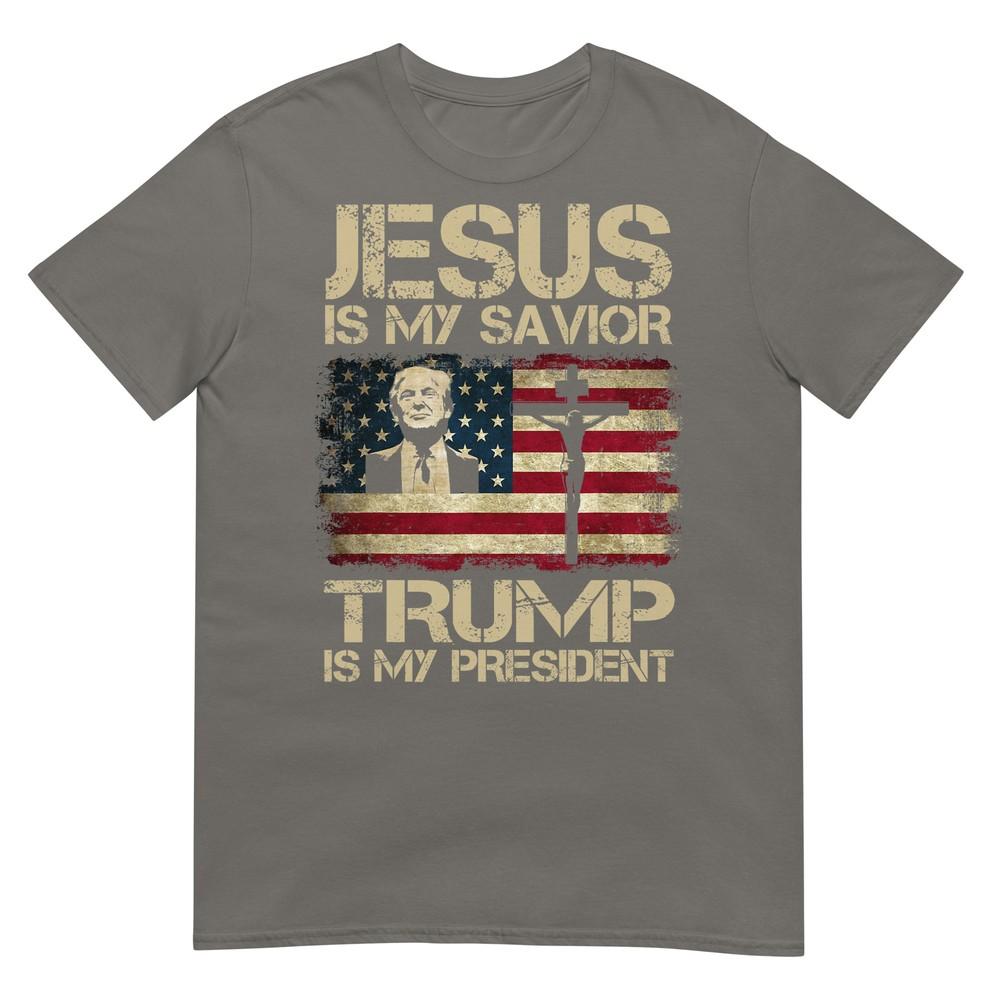 Jesus Is My Savior Trump Is My President Trump 2024 Usa Flag TShirt