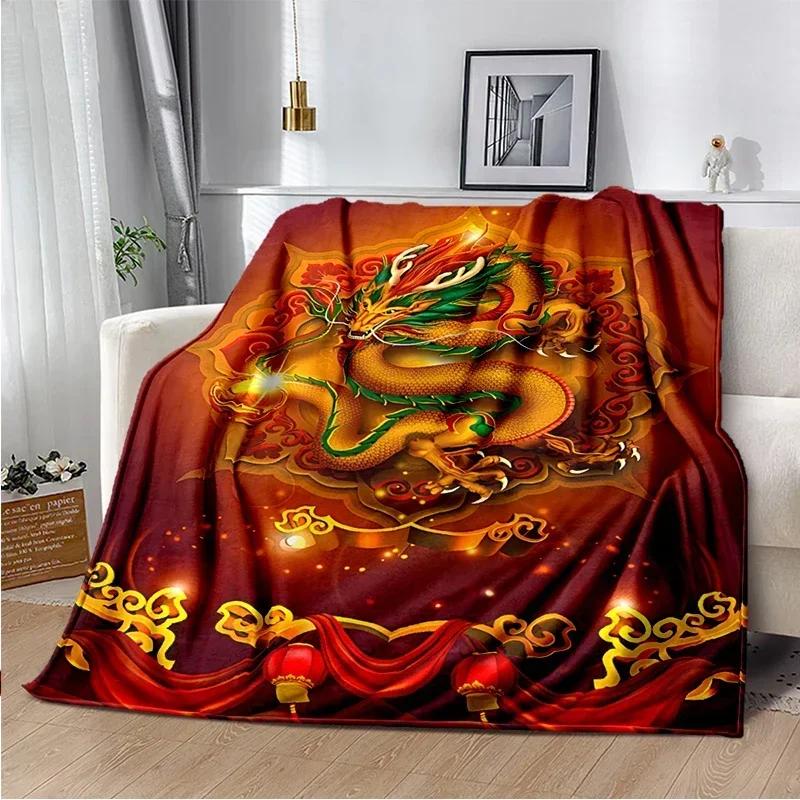 Dragon Blanket 3D Printing Animal Art Soft and Comfortable Sofa Bed Bedroom Decorative Bedspread Travel s