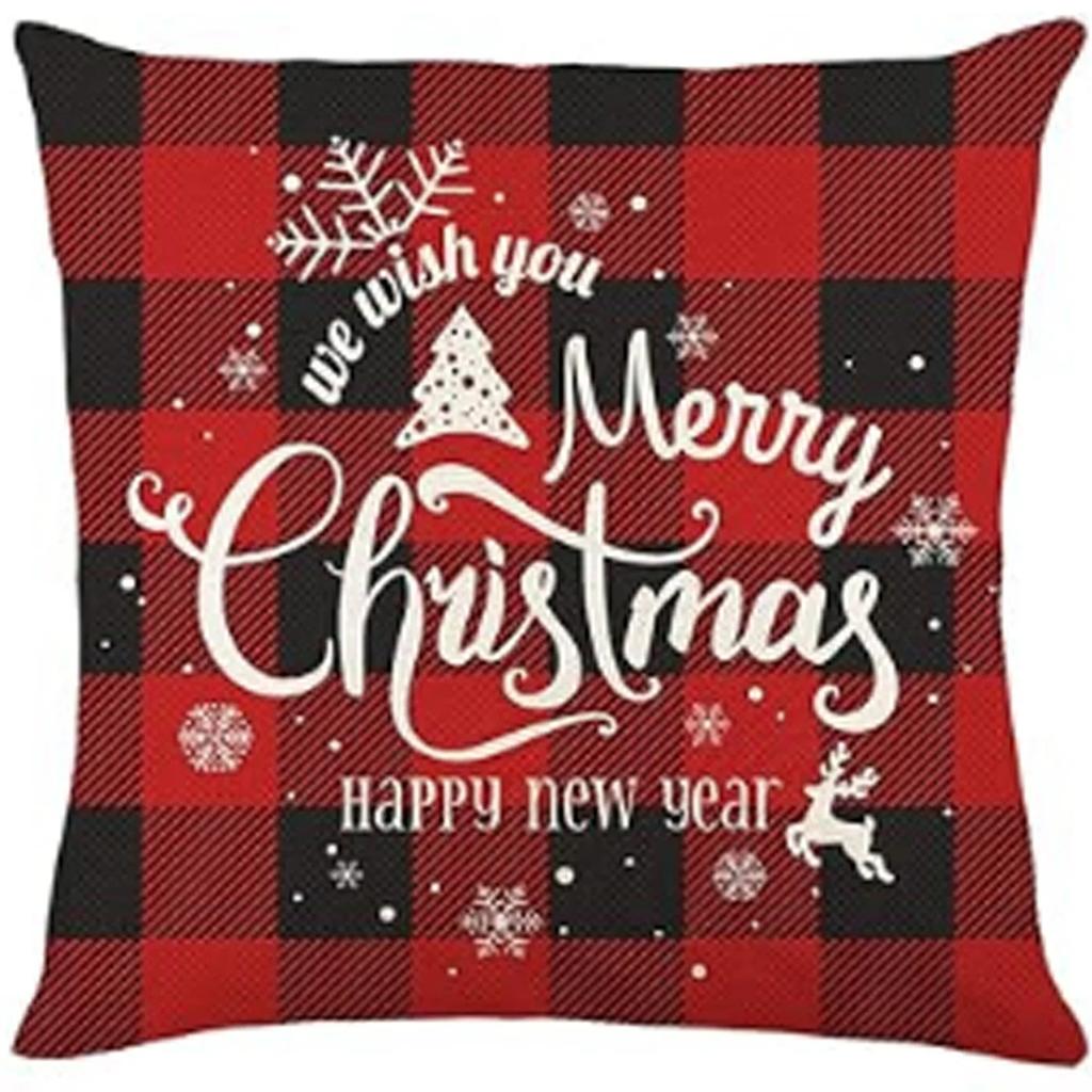 New Christmas Pillow Cover, Deer Snow Festival Decoration, Home Sofa, Living Room Pillow, Cushion Cover