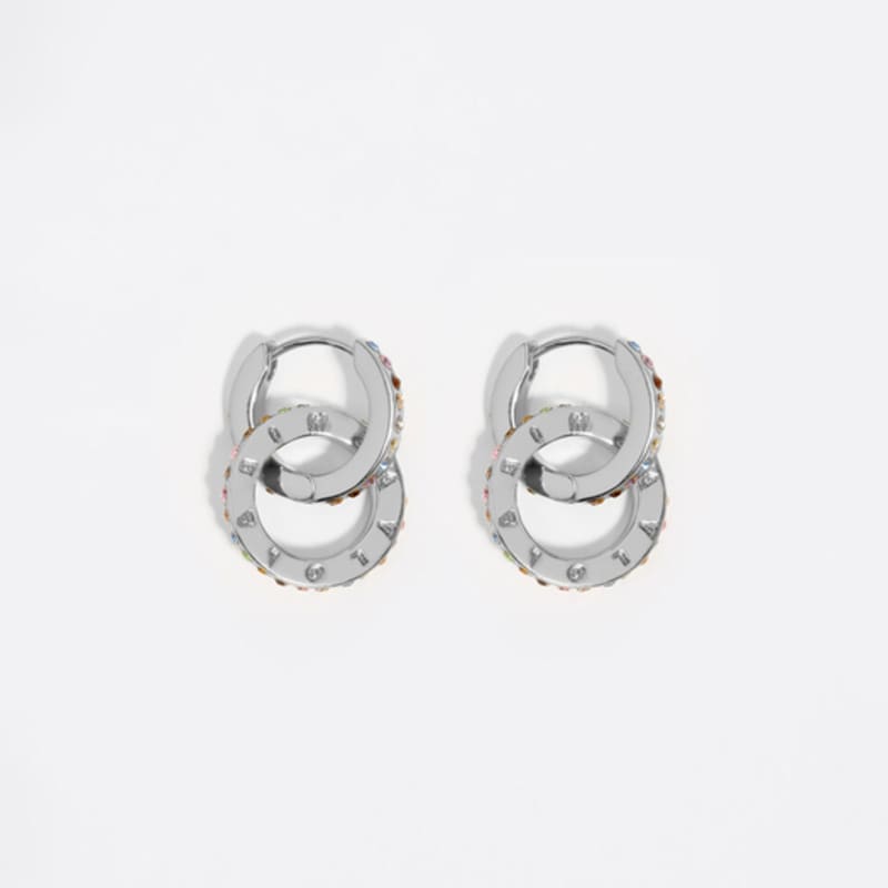

BIMBA Y LOLA [25FW] BIMBA Y LOLA Silver Logo Double Hoop Earrings B256AIW008SIF Silver_FREE