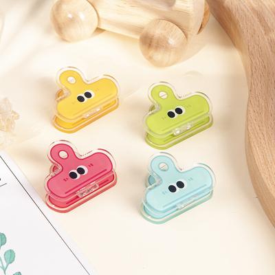 1Pcs Cute Big Eyes Pattern Plastic Binder Clip Planner Clips Paper Clamp Office Decorative Supplies School Stationery