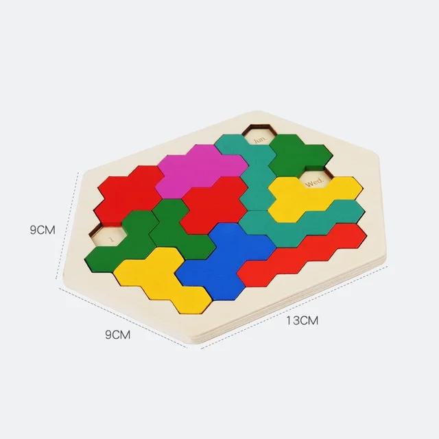 Šestihranné mimozemské šachy Tangram Puzzle Brainstorming 11dílné blokové puzzle Puzzle Klasické puzzle dětské hračky