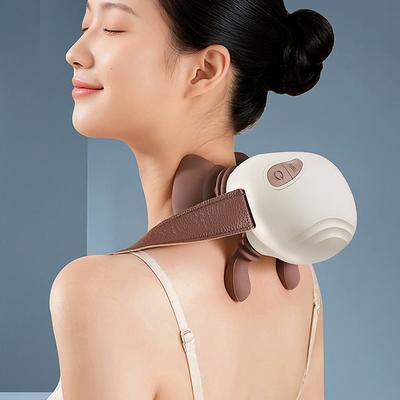 Masážní přístroj na krk s reálnou simulací rukou Bezdrátový přenosný masážní přístroj na krk a záda 4D design hnětací masáže pro úlevu od bolesti