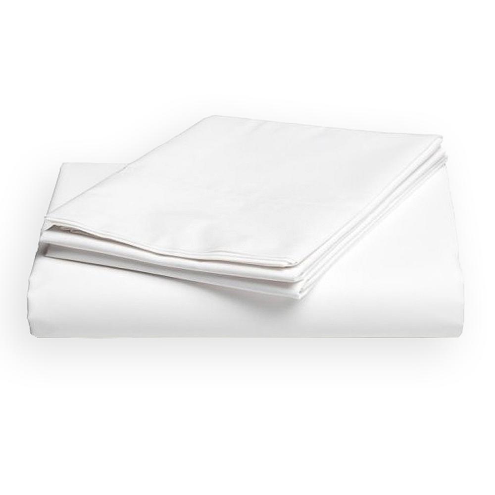 Cotton hotel sheet 140 x 280 without a elastic band, plain white