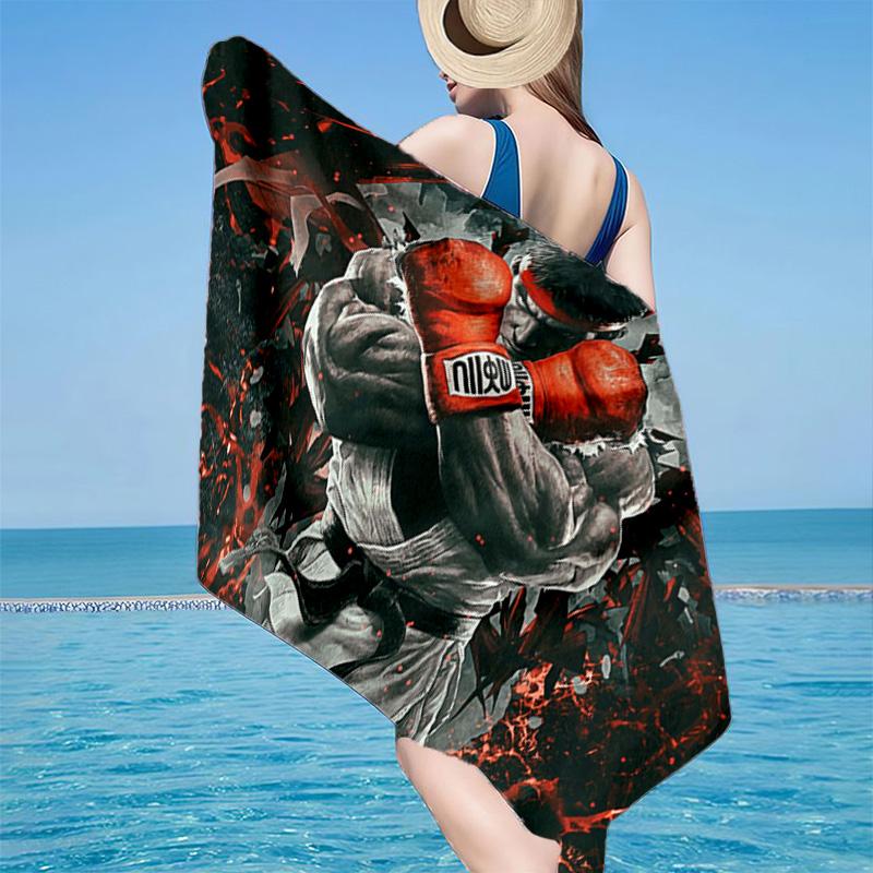 1PC Fighter game Beach Towel - Soft, Absorbent Microfiber, Lightweight, Ideal for The Beach, Parties, Travel, Camping fan gifts