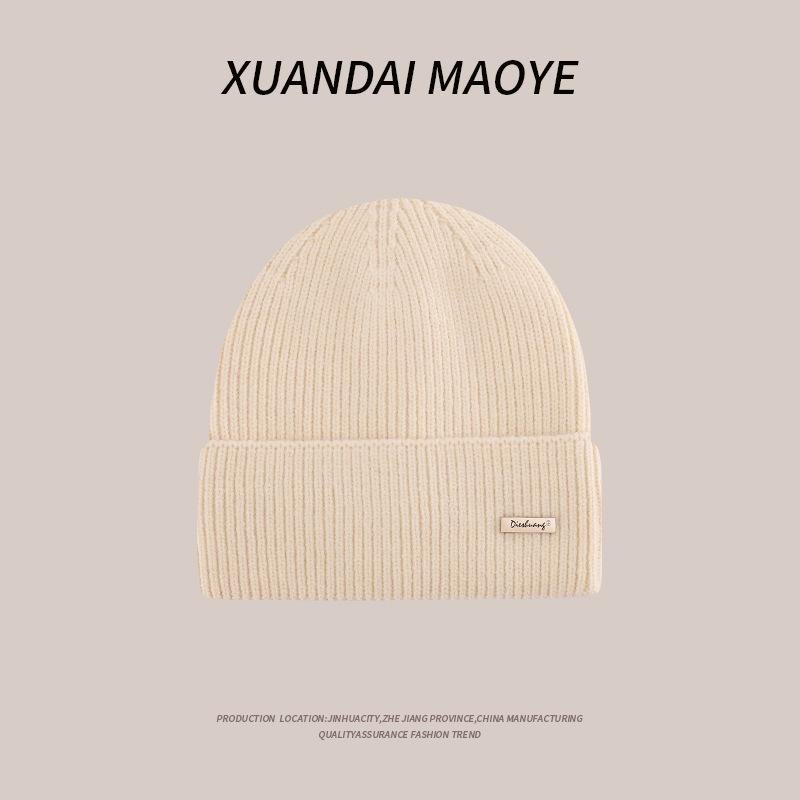 Knitted Hat for Women In Autumn and Winter Warm Plus Velvet Thick Korean Style Wool Hat Fashionable Ear Protection Hat Casual Travel Cold Hat