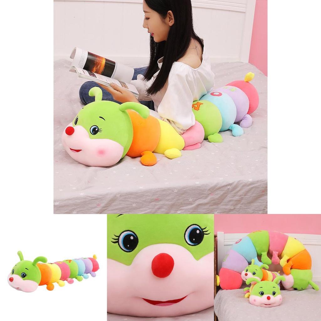 Giant Soft Caterpillar Sleeping Pillow Plush Toy For Kids In Colorful Multicolor Design